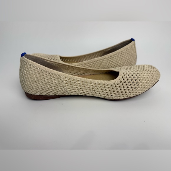 Rothy’s “The Max Square” Flat Size 8 In Conch Ivory Basketweave NWOT - Picture 4 of 9